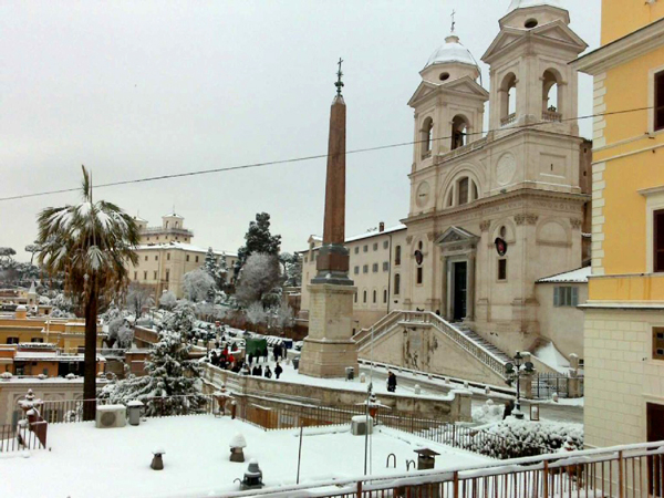 Spanish Steps covered with snow, February 2012